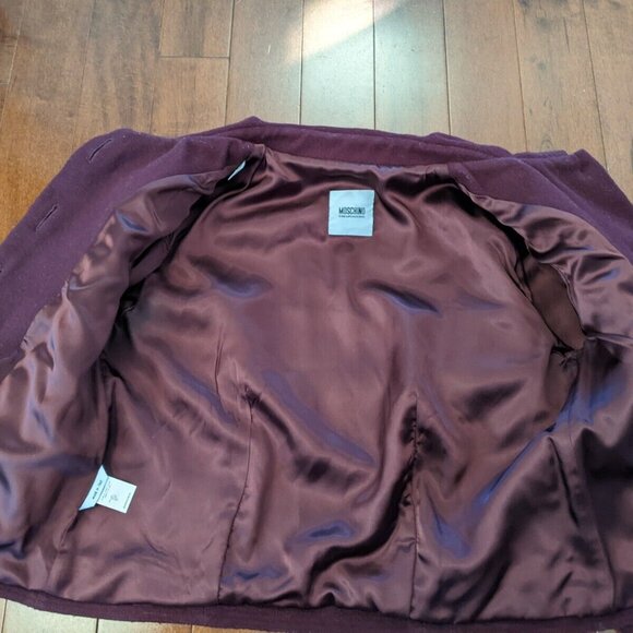 Moschino cheap and chic burgundy women's wool blazer in size 6 - Picture 3 of 14